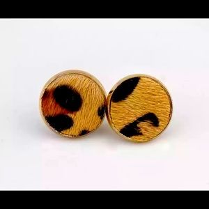 Cheetah print stud earrings